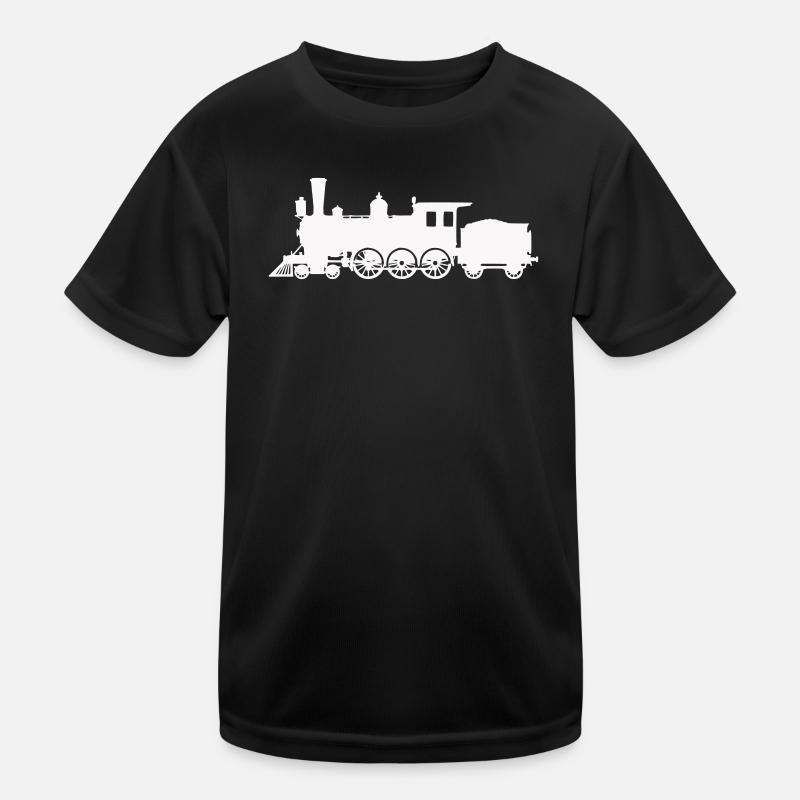 Dampflok Silhouette Kinder Funktions-T-Shirt