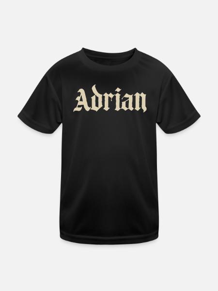 Adrian Gothic Lettering - Kids Functional T-Shirt - black - Front