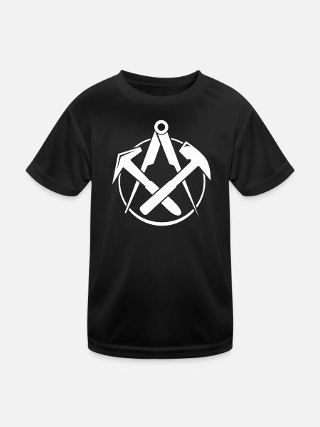 Roofing Logo - White - Kids Functional T-Shirt - black