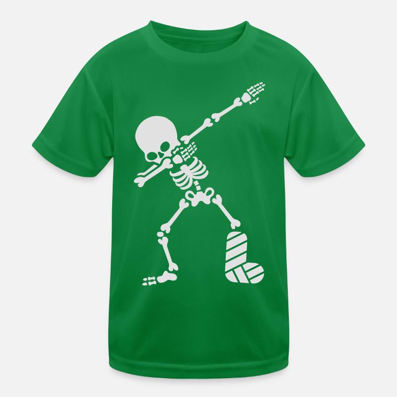 Dab dabbing skeleton plaster broken leg Kids Functional T-Shirt