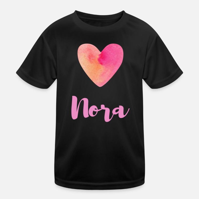 Nora Rosa Herz Mädchen Feminine Ästhetik Tee - Kinder Funktions-T-Shirt - Schwarz