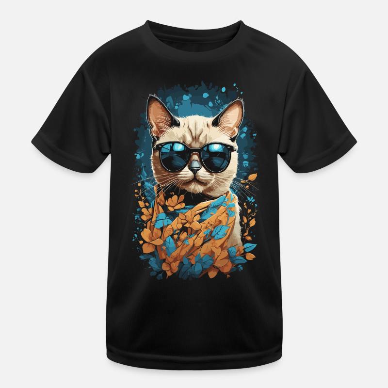 Chat siamois élégant pour les fans de chats Chats T-shirt sport Enfant