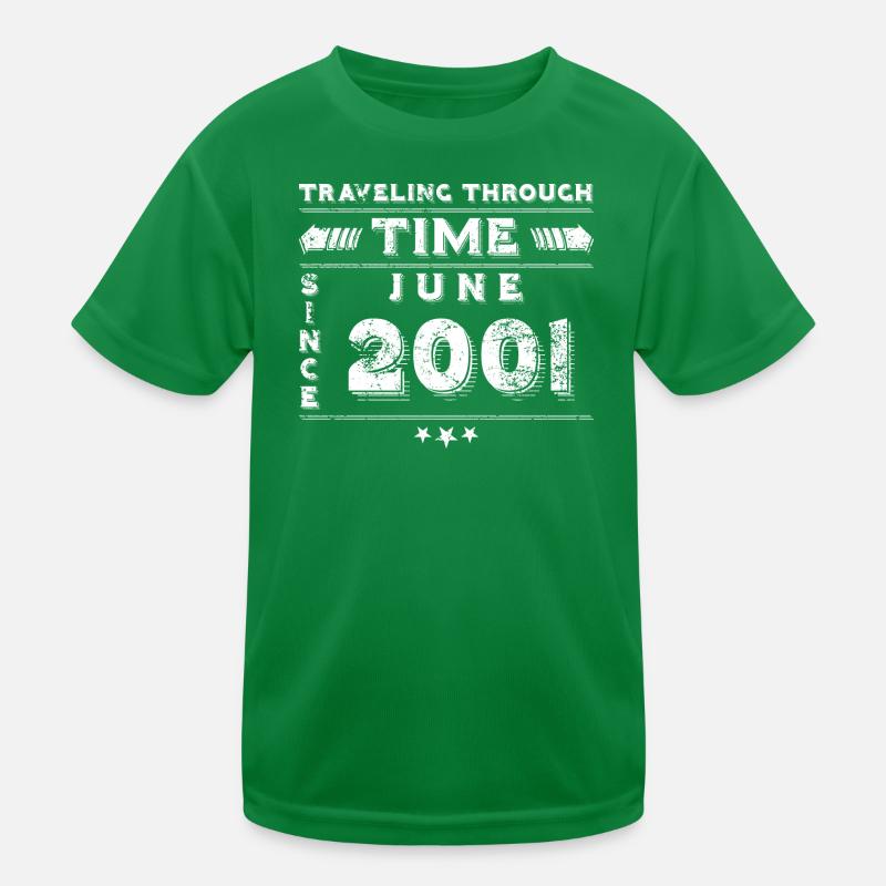 Vintage Zeitreise Geburtstags Design Juni 2001 Kinder Funktions-T-Shirt