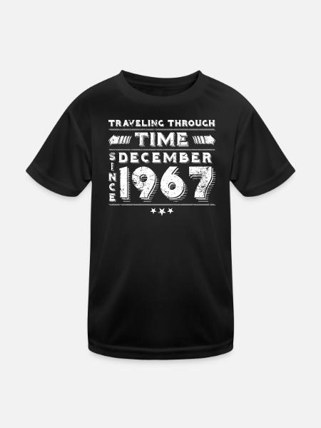 Vintage Zeitreise Geburtstags Design Dezember 1967 - Kinder Funktions-T-Shirt - Schwarz - Vorne