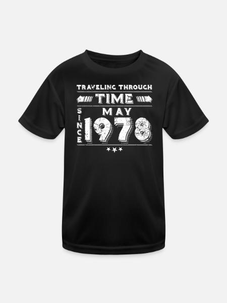 Vintage Time Travel anniversaire Design mai 1978 - T-shirt sport Enfant - noir - Devant
