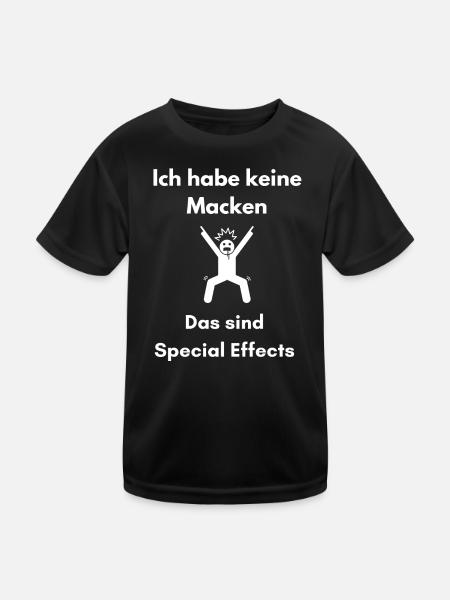 Ich habe keine Macken das sind Special Effects - Kinder Funktions-T-Shirt - Schwarz - Vorne