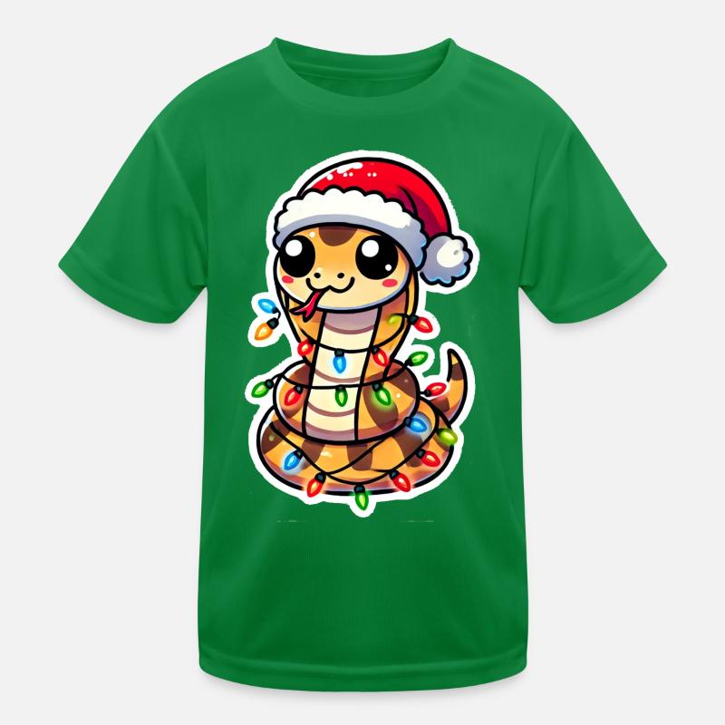 Christmas Snake Wrap Kids Functional T-Shirt