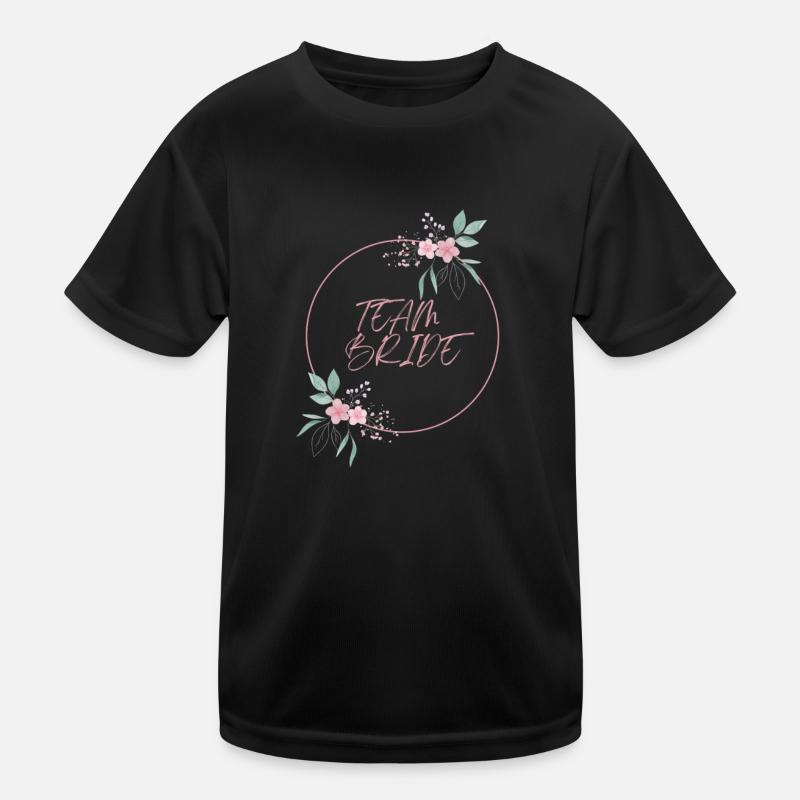 Team Bride Rosa Kreis Blumen schlicht Kinder Funktions-T-Shirt