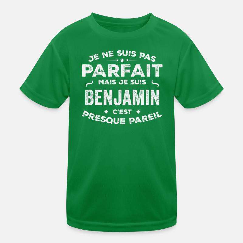 Benjamin A first name, a story, a personality Kids Functional T-Shirt