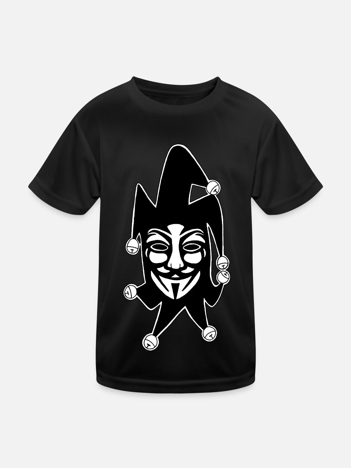 Anonymous Jester - Kids Functional T-Shirt - black - Front