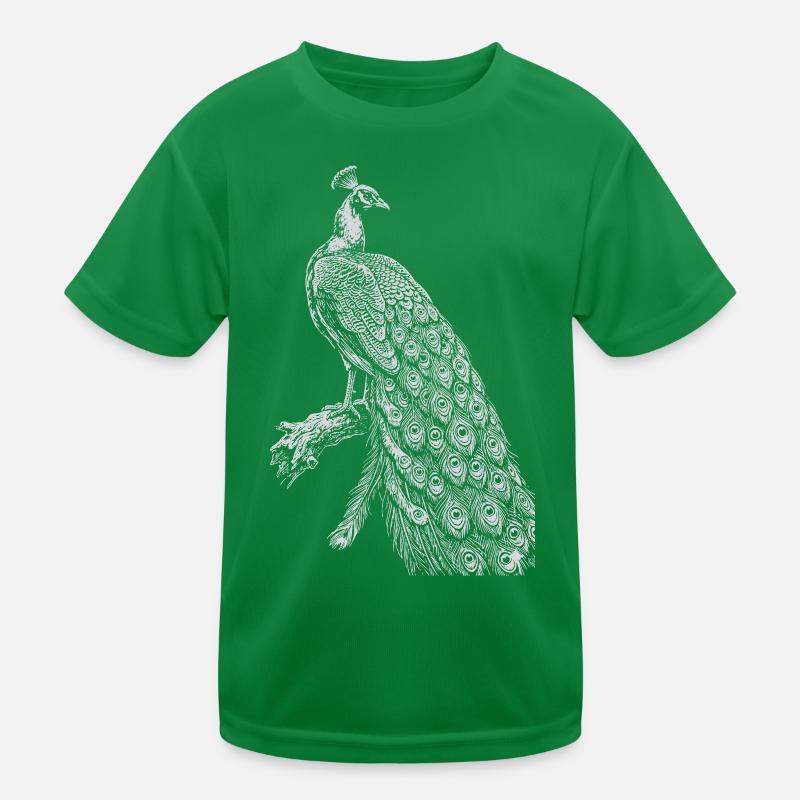 Peacock Lace on Black Kids Functional T-Shirt