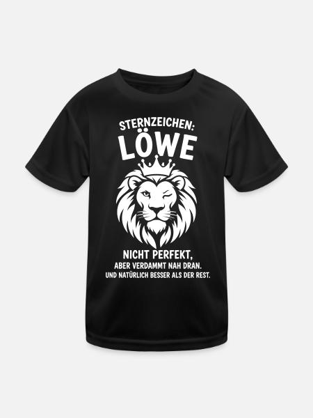 Sternzeichen Löwe Geschenk lustig lustiger Spruch - Kinder Funktions-T-Shirt - Schwarz - Vorne