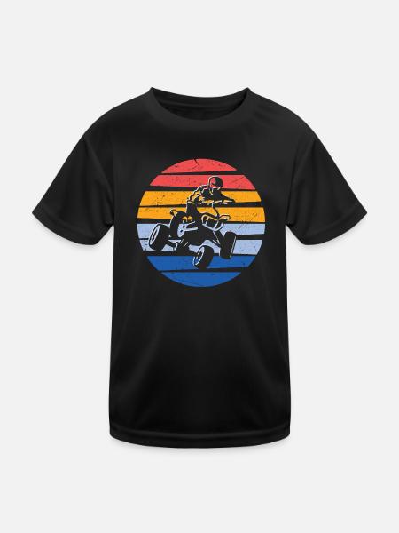 ATV Fahrer Offroad Quadfahrer Quad - Kinder Funktions-T-Shirt - Schwarz - Vorne