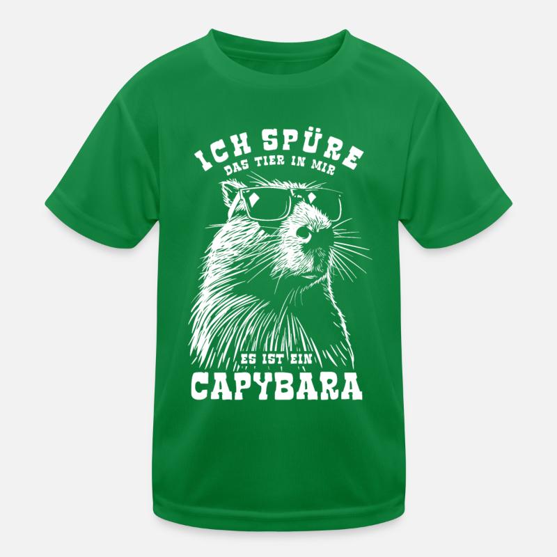 Ich spüre das Tier in mir, es ist ein Capybara Kinder Funktions-T-Shirt