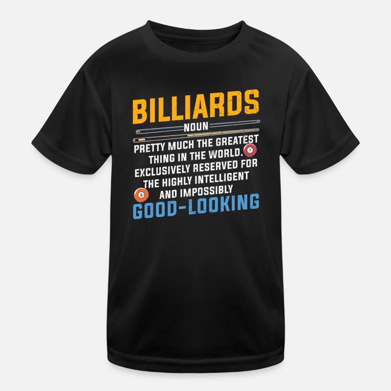 Billard Piscine Billard Billard Boule Billard Billard Cuisine 8Ball T-shirt sport Enfant