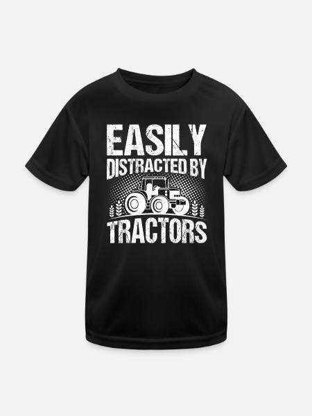 Farmer Tractor Agriculture Farmer Tractor Farm - Kids Functional T-Shirt - black - Front