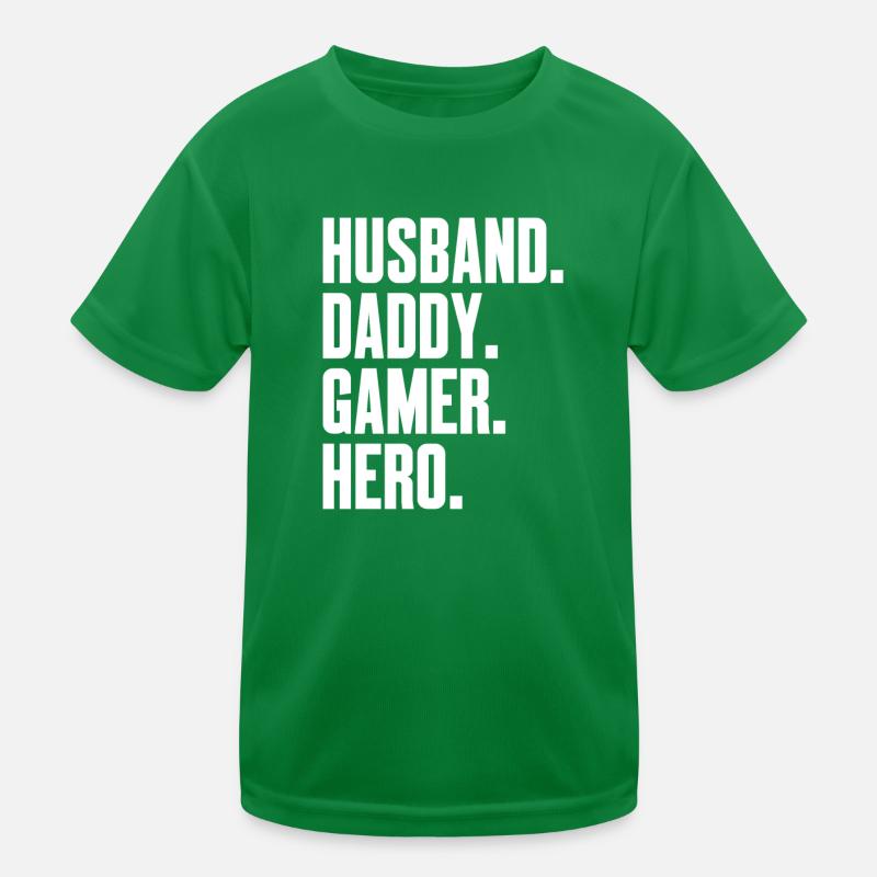 Ehemann Vater Gamer Held Videospieler Kinder Funktions-T-Shirt