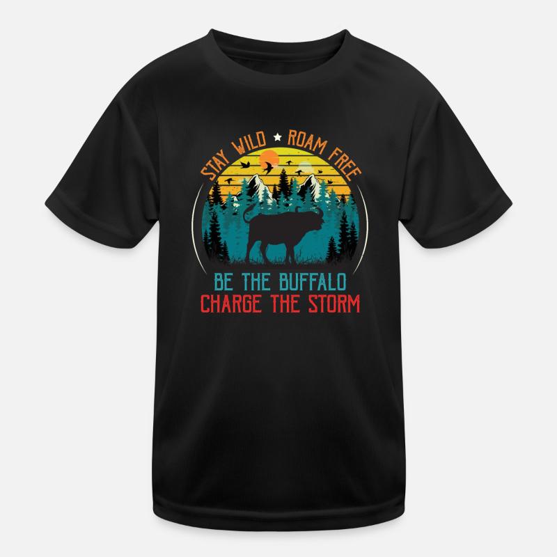 Animal Buffle Bison d’Amérique Faune Pays Moutons T-shirt sport Enfant