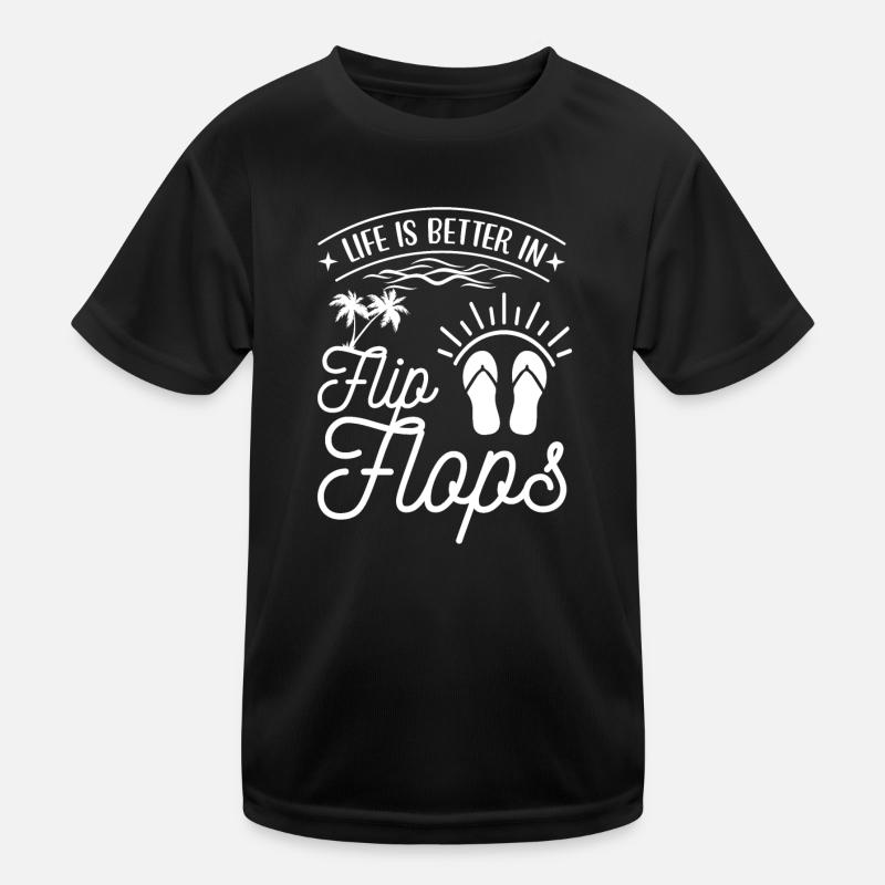 flip flops summer sun sea beach bathing holiday Kids Functional T-Shirt