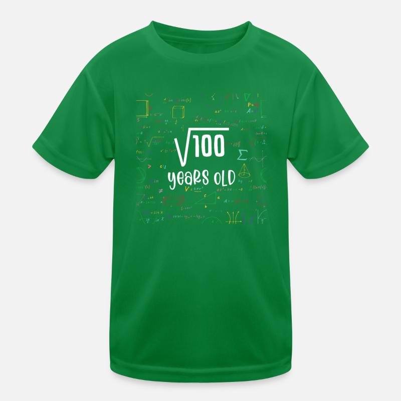 Quadratwurzel von 100 Mathe Nerd 10. Geburtstag Kinder Funktions-T-Shirt