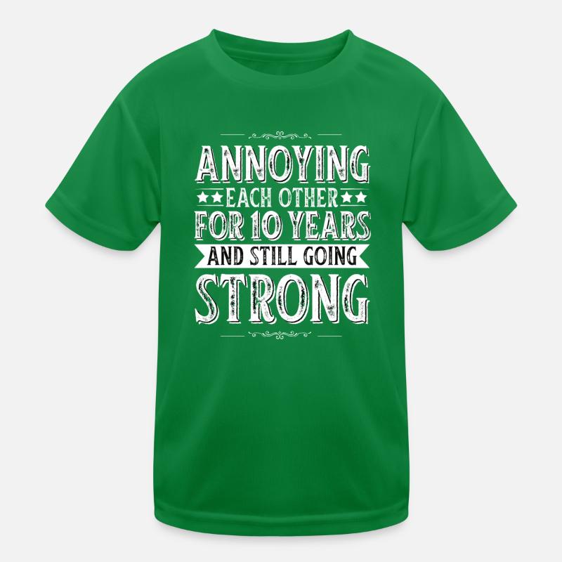 Hochzeit Jubiläum 10 Jahre Verheiratet Ehepaar Kinder Funktions-T-Shirt