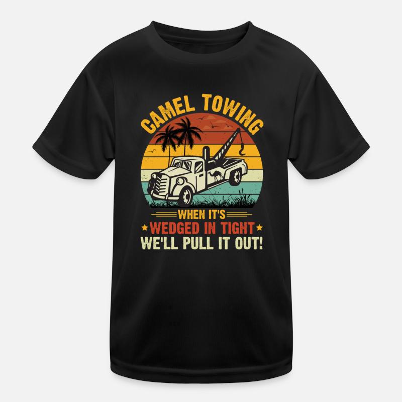 Cooles Cartoon-Kamel-Abschleppen Kinder Funktions-T-Shirt