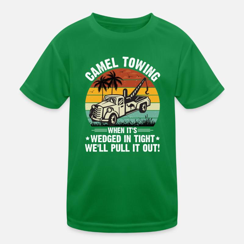 Cooles Cartoon-Kamel-Abschleppen Kinder Funktions-T-Shirt