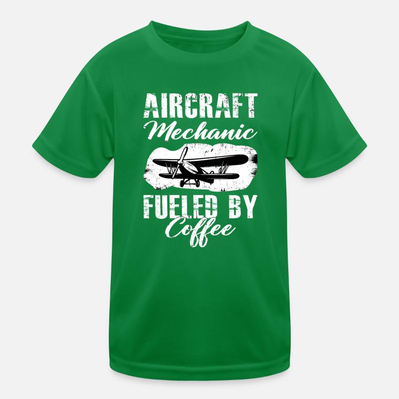Flugzeugmechaniker Mechnaiker Kaffee Flugzeug Held Kinder Funktions-T-Shirt
