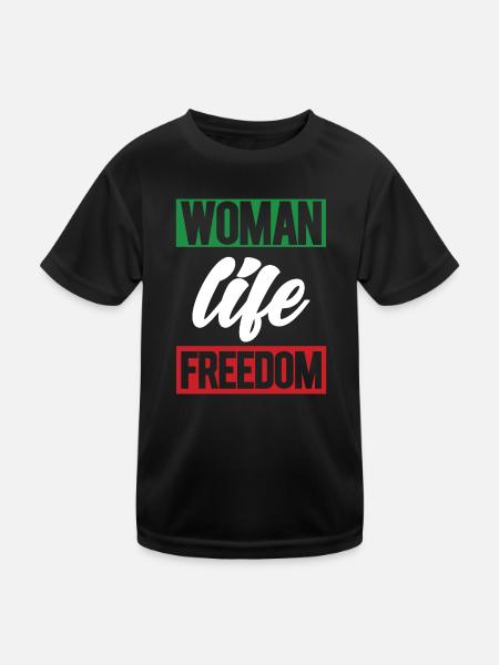 Femmes Vie Liberté Iranienne Mahsa Amini Iran - T-shirt sport Enfant - noir - Devant