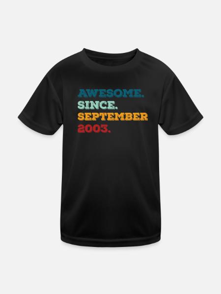 Anniversaire septembre 2003 Naissance Année de naissance - T-shirt sport Enfant - noir - Devant