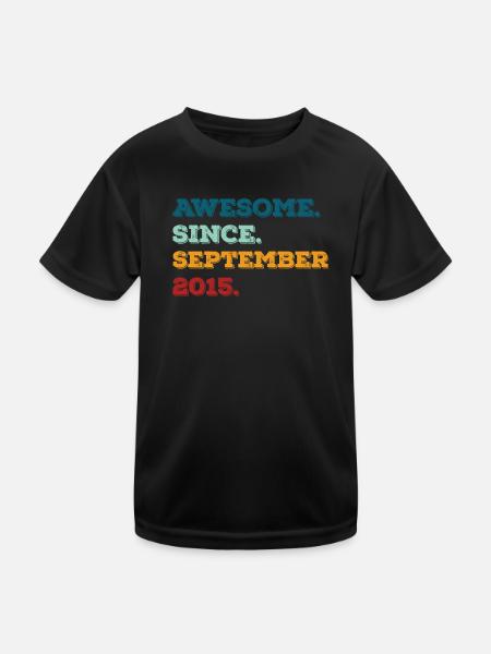 Anniversaire Septembre 2015 Naissance Année de naissance - T-shirt sport Enfant - noir - Devant