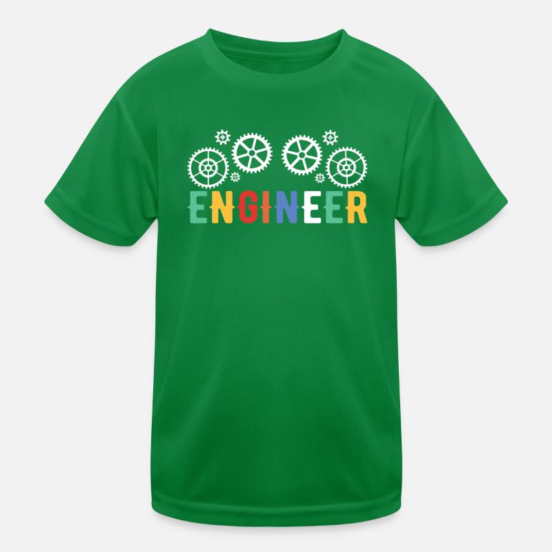 Engineer Brain Mechanical Engineering Electrical Engineering Math Kids Functional T-Shirt