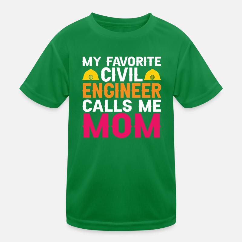 Civil Engineer Bridge Construction Statics Son Mama Engineer Kids Functional T-Shirt