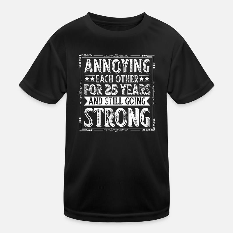 Silver Wedding 25 Years Married Wedding Anniversary Kids Functional T-Shirt