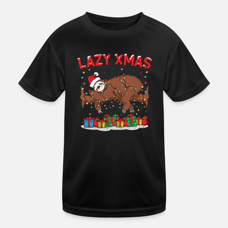 Faultier Weihnachten Kinder Funktions-T-Shirt