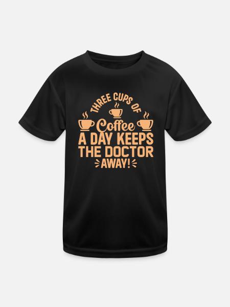 coffee, sarcasm, friends, happiness, joy, cappuccino - Kids Functional T-Shirt - black - Front