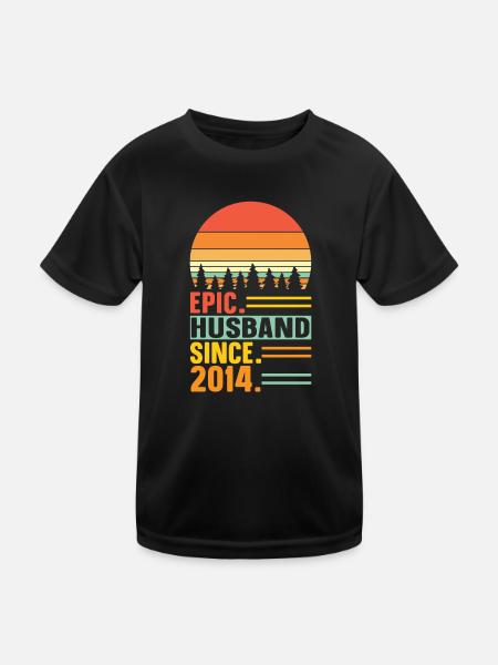 Best Husband Since 2014 - Anniversary Gift - Kids Functional T-Shirt - black - Front