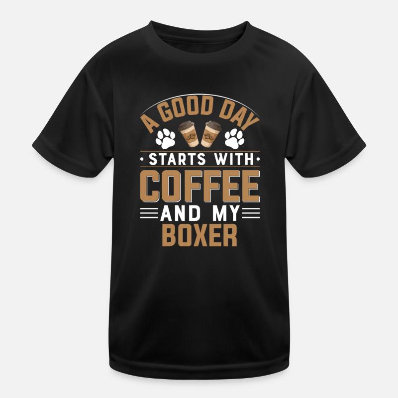 Deutscher Boxer Hund Kaffee - Hunde Herrchen Kinder Funktions-T-Shirt
