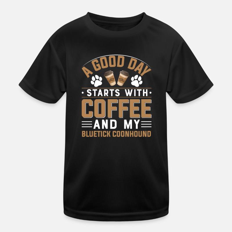 Bluetick Coonhound Café Caféine Amateurs de café T-shirt sport Enfant