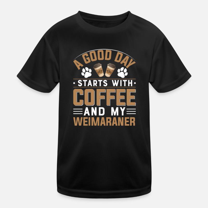 Weimaraner dog breed coffee drinking dog owners Kids Functional T-Shirt