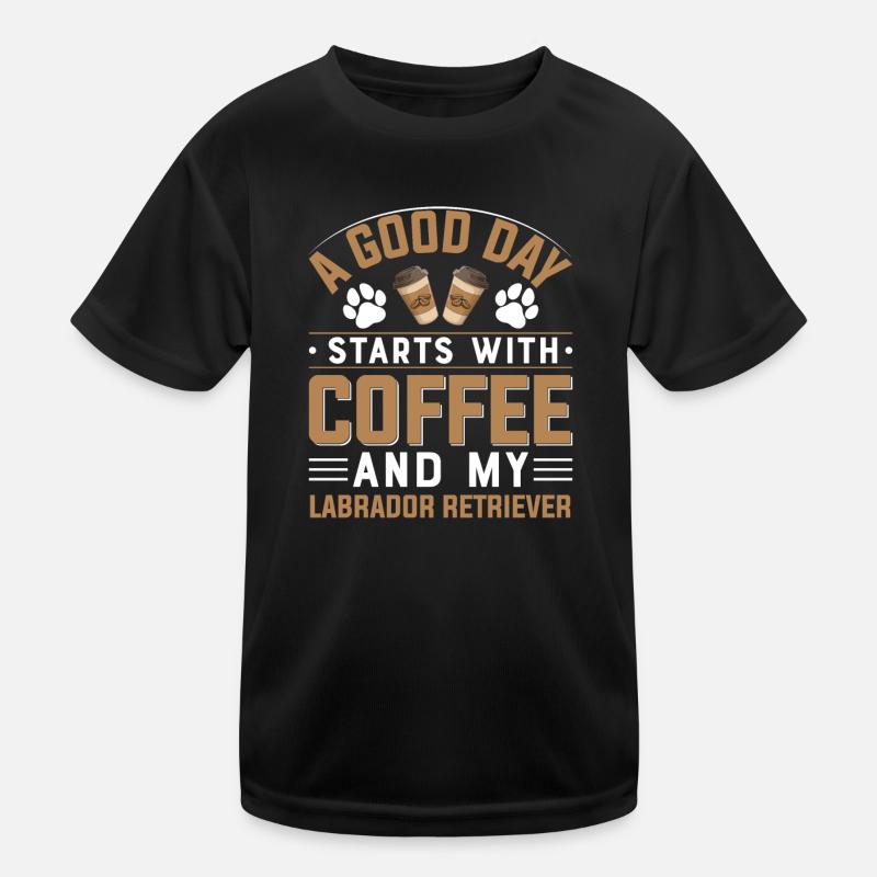 Labrador Retriever Kaffee Trinken Koffein Hunde Kinder Funktions-T-Shirt