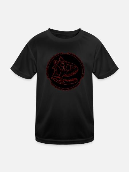 Carnotaurus Fossil Schädel - Kinder Funktions-T-Shirt - Schwarz - Vorne