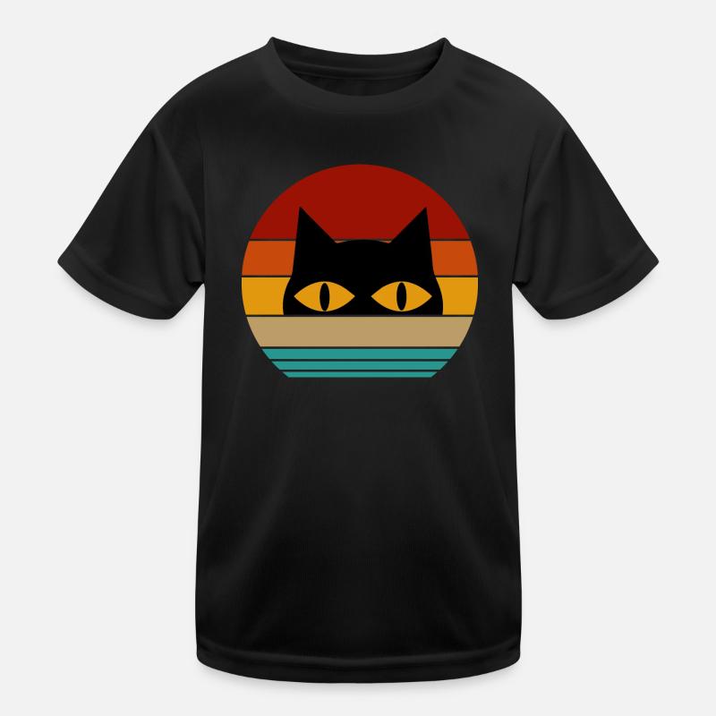 retro katze Kinder Funktions-T-Shirt