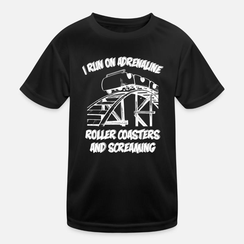 Roller Coaster and Screaming - Kinder Funktions-T-Shirt - Schwarz