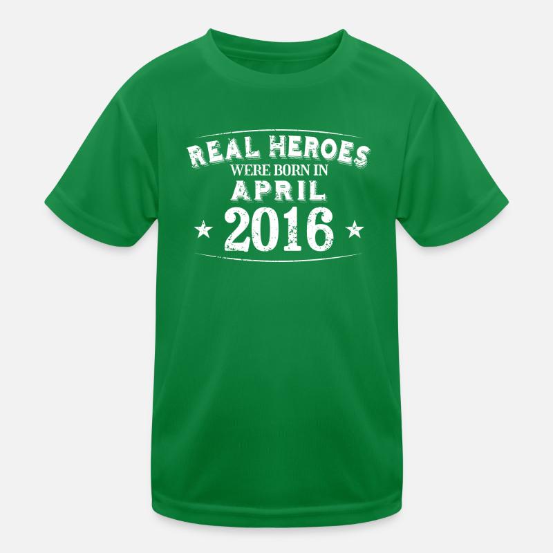 Real Heroes sont nés en avril 2016 Anniversaire T-shirt sport Enfant