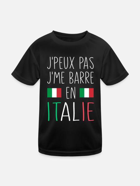 J'peux Pas J'me Barre En Italie - T-shirt sport Enfant - noir - Devant