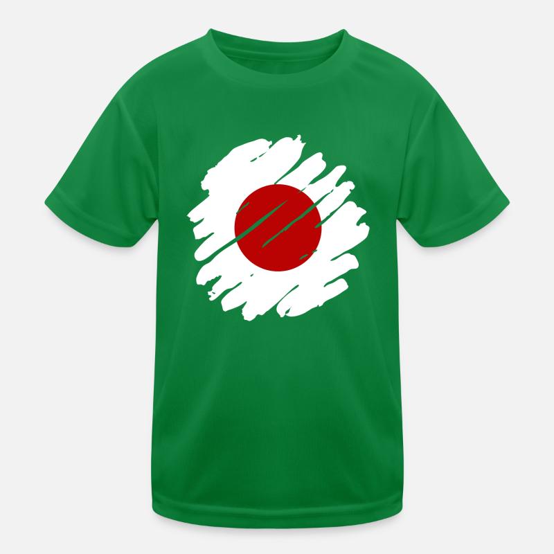 Japan Flag Used Look Nihon Japanese Flag Kids Functional T-Shirt