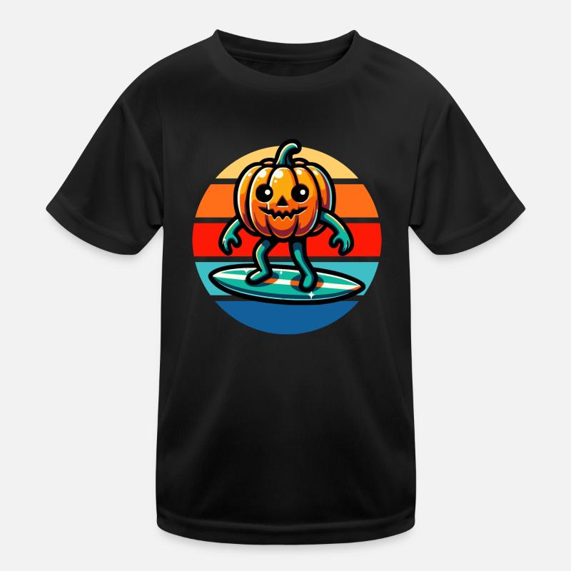 Kürbis Surfing Vintage Sunset Kinder Funktions-T-Shirt