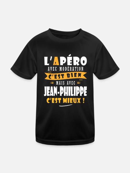 Jean-Philippe cadeau Humour cadeau Jean Philippe - T-shirt sport Enfant - noir - Devant