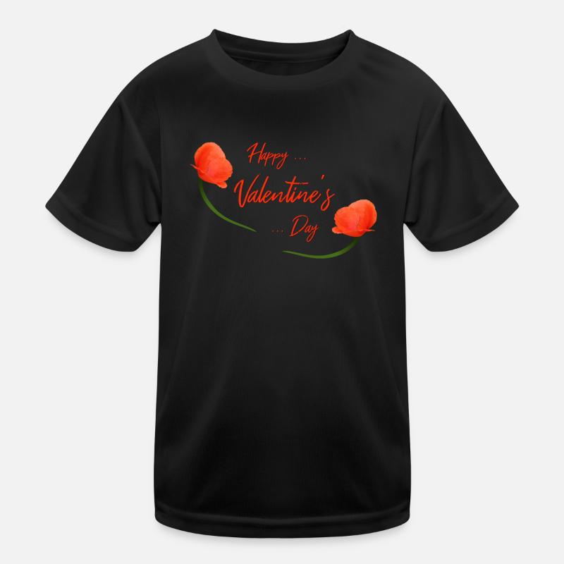valentines day poppy Kinder Funktions-T-Shirt